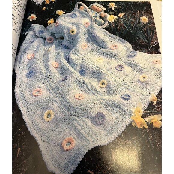 Vintage Our Best Baby Afghans Crochet Pattern Booklet 54 Designs Leisure Arts - Picture 6 of 12